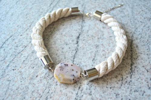 Náhrdelník Simple Heavy Silver Opal — foto 1