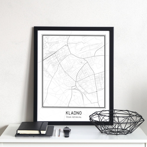 Plakát - mapa Kladno