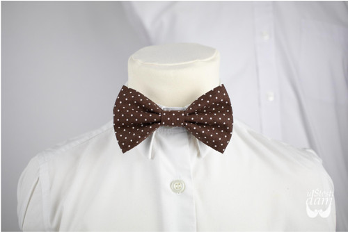 Dětský motýlek Brown polka dot