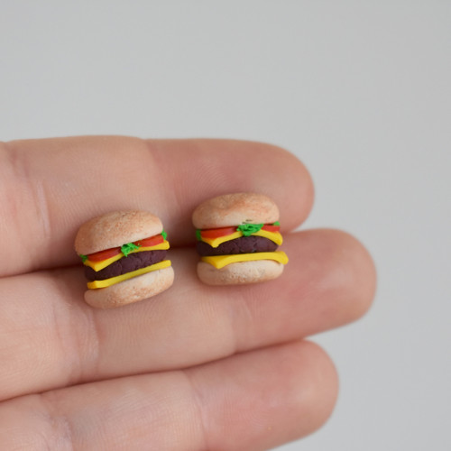 Hamburger náušnice - Chirurgická ocel