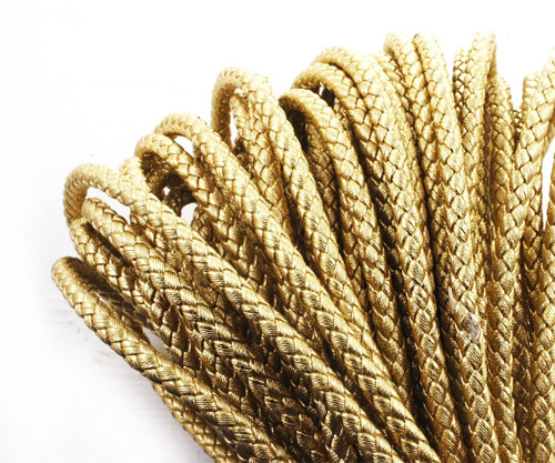 Šňůrka z umělé kůže, PU faux leather, kulatá, splé