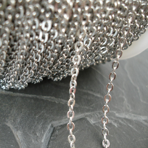 Řetízek cca 3x2mm - platinový - 1m — foto 1