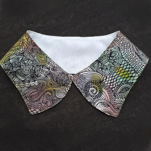 Hedvábný límeček Zentangle akvarel