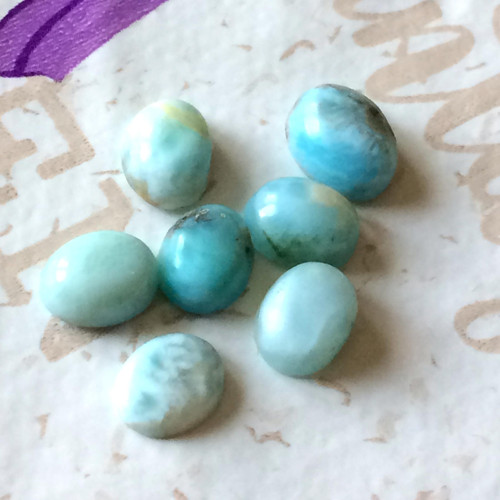 Larimar kabošon ovál/10x8x4mm, 2,15 Ct