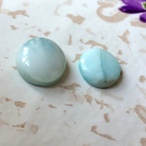 Larimar kabošon kruh/9x3mm — foto 1