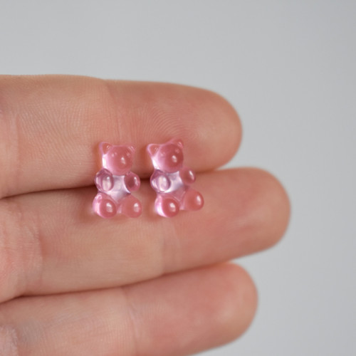 Gumový medvídci mini náušnice - Chirurgická ocel