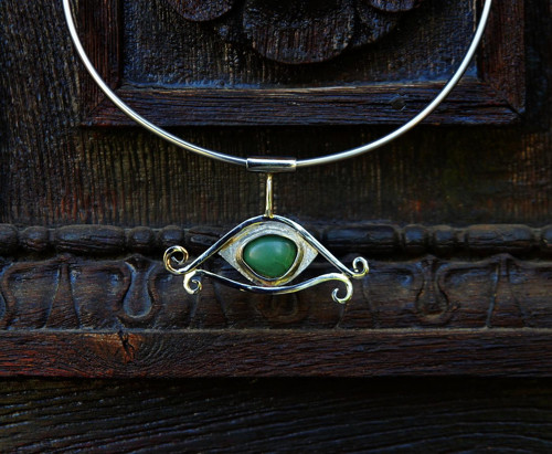 Nerezový náhrdelník..."Green eye" — foto 1
