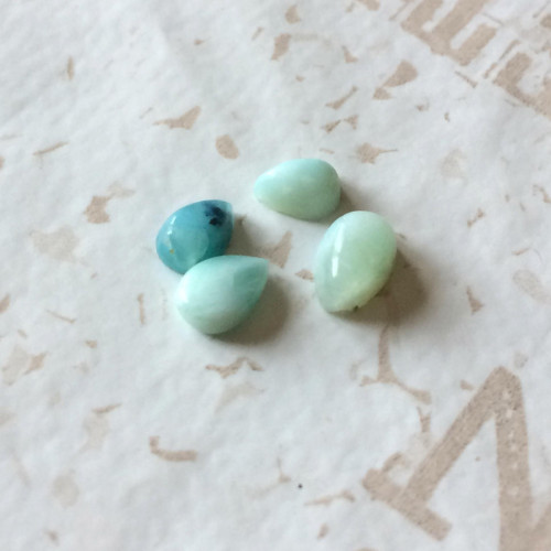 Larimar kabošon slza/6x4x2,5mm