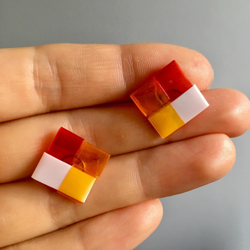 Upcycling: náušnice Bílo-Rud-Oranž