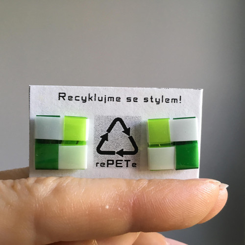 Upcycling: náušnice Bílo-Zel-ZelTma — foto 1