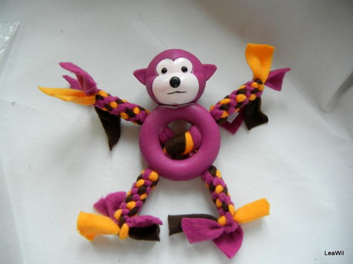 Opička s fleecovými nožičkami velká fuchsia