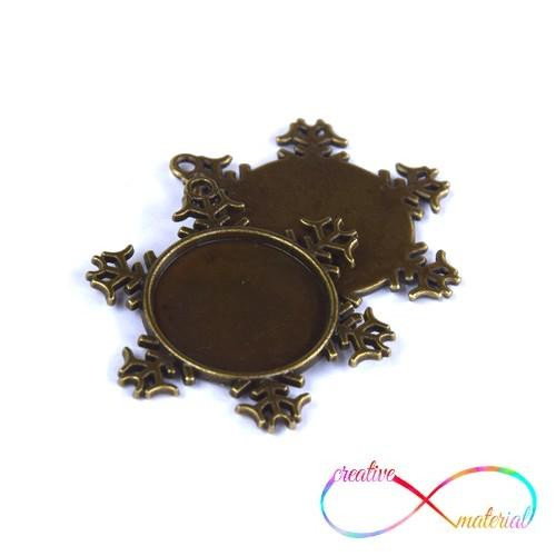 Přívěsek sněhová vločka 20 mm - starobronz