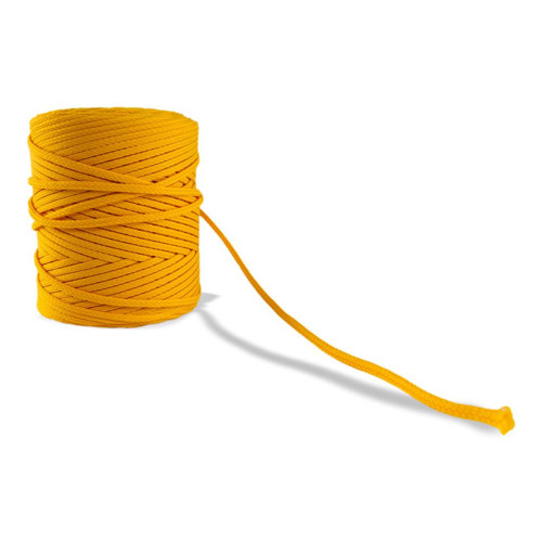 Oděvní šňůra - žlutá, 100% Polyester, 4 mm