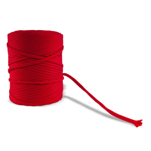 Oděvní šňůra - červená, 100% Polyester, 4 mm
