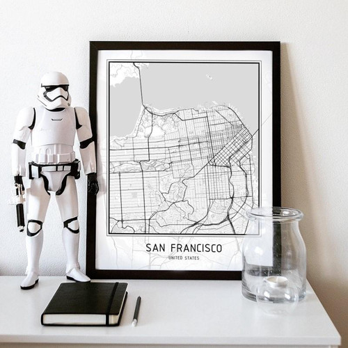 Plakát - mapa San Francisco