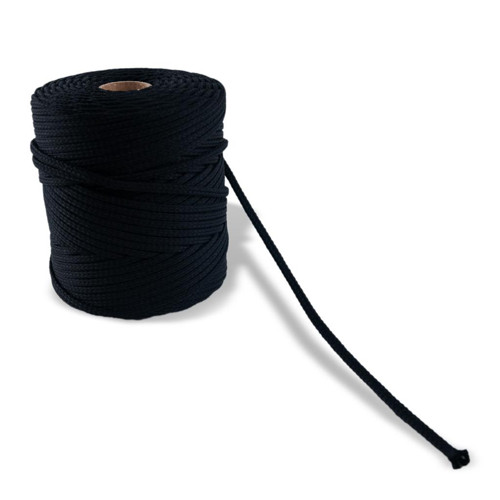 Oděvní šňůra - černá, 100% Polyester, 4 mm