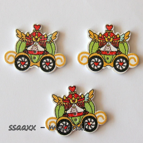 Dřevěný knoflík ~ 33 mm ~ kočár V