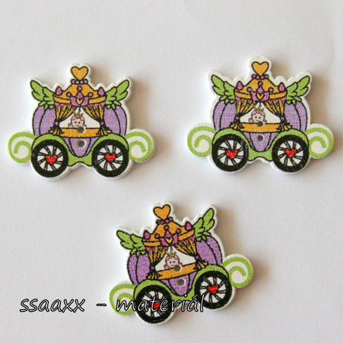 Dřevěný knoflík ~ 33 mm ~ kočár VI
