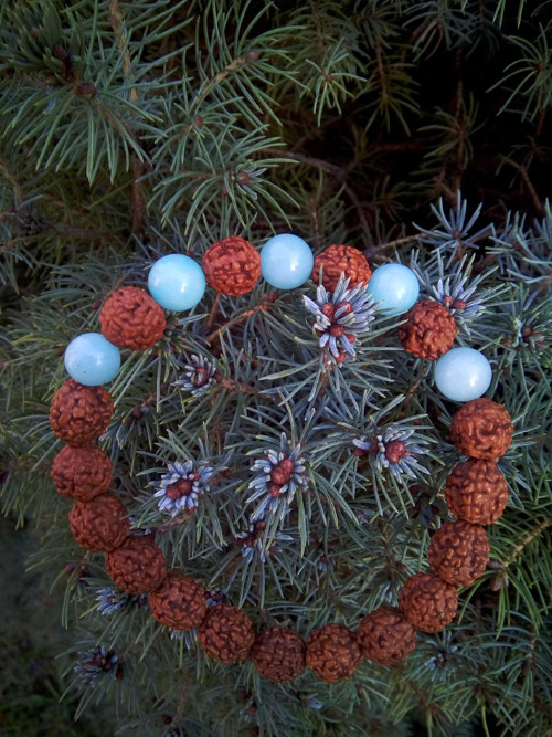 Náramek rudraksha a amazonit — foto 1