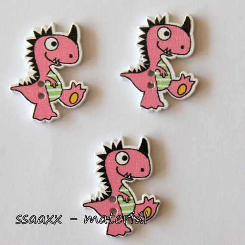 Dřevěný knoflík ~ 26 mm ~ dinosaurus II
