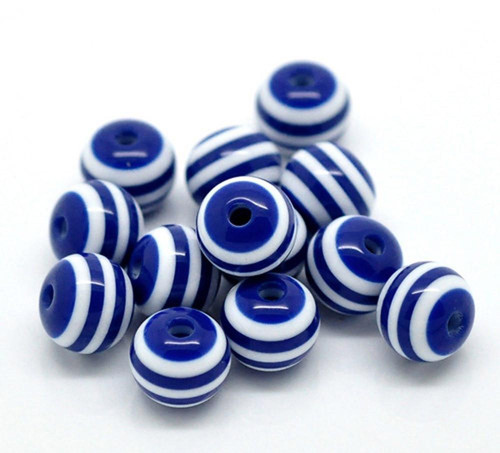 2.jak.kuličky pruh /plast /8mm/ modrobílá tm./20ks
