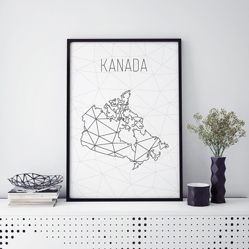 KANADA, minimalistická mapa (A4)