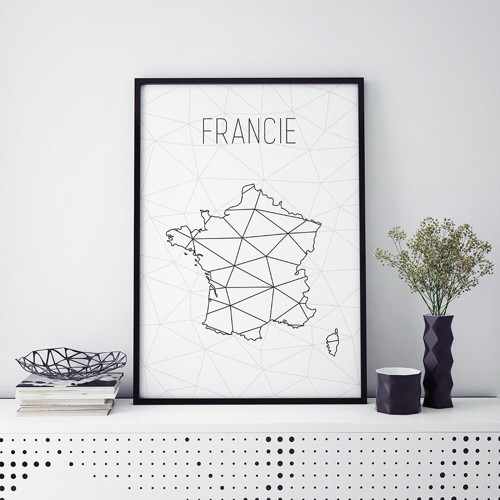 FRANCIE, minimalistická mapa (A4)