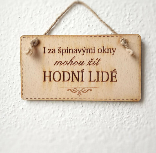 Cedulka Hodní lidé - přírodní 11,5 cm