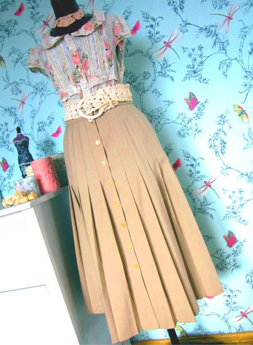 Anglická vintage plisé sukně — foto 1