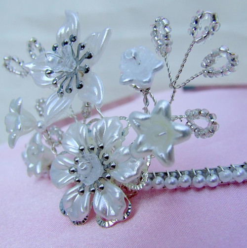 Svatební čelenka Pearl Flowers — foto 1