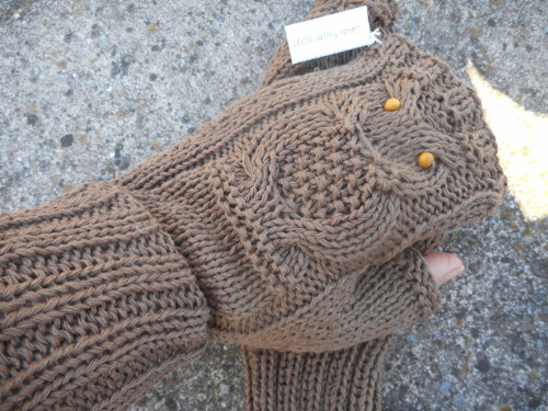 Pletené návleky sovičkové — foto 1