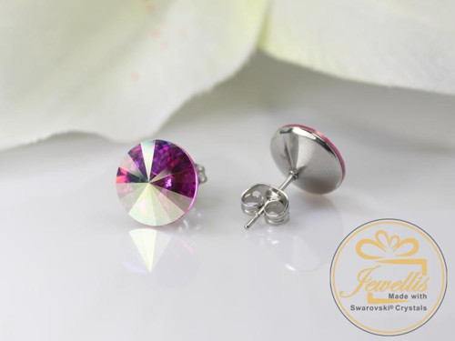 Ocelové náušnice Swarovski - Rose AB — foto 1