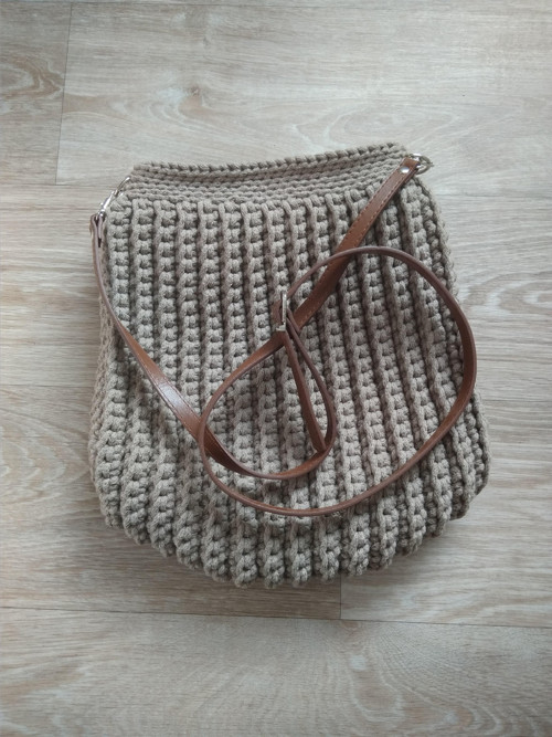 Háčkovaná kabelka mocca dokulata - crossbody — foto 1