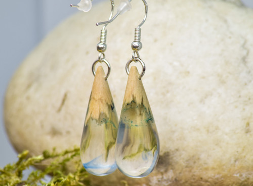 Dřevěné náušnice Pure Drop — foto 1