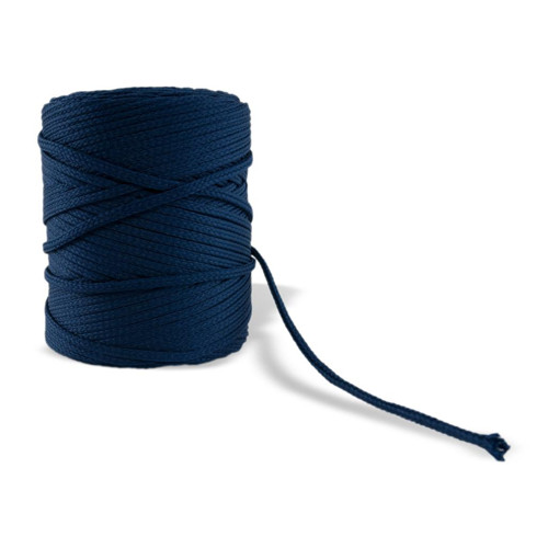 Oděvní šňůra - tmavě modrá, 100% Polyester, 4 mm
