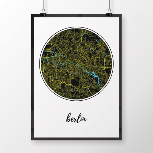 BERLÍN, 50x70cm, kulatý, černý — foto 1