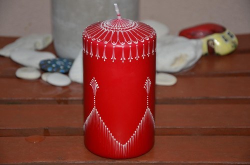 Svíčka červená VÁLEC — foto 1