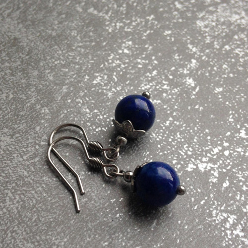 Náušnice s lapis lazuli - S.Steel — foto 1