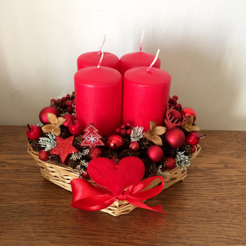 Adventní svícen se srdíčkem — foto 1
