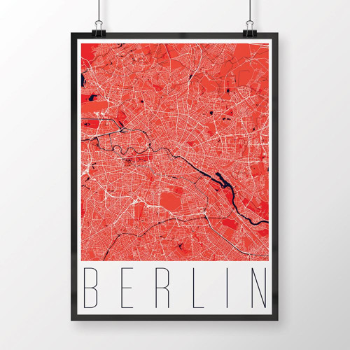 BERLÍN, 50x70cm, moderní, červený — foto 1