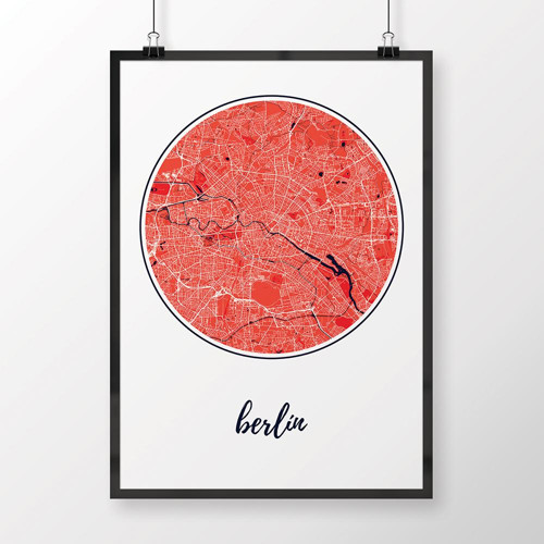 BERLÍN, 50x70cm, kulatý, červený
