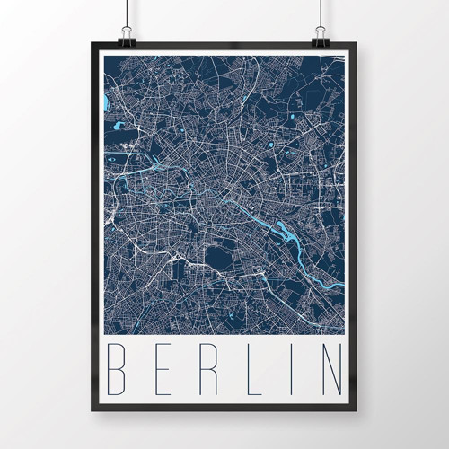BERLÍN, 50x70cm, moderní, tmavě modrý
