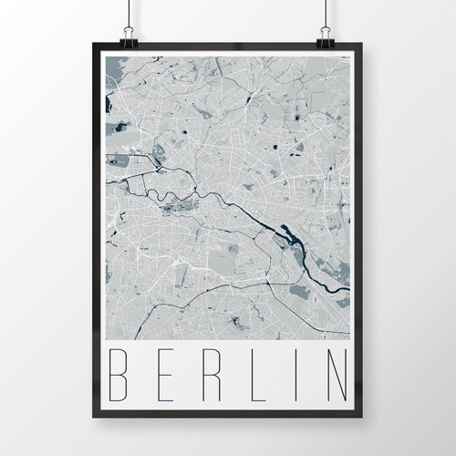 BERLÍN, 50x70cm, moderní, světle modrý