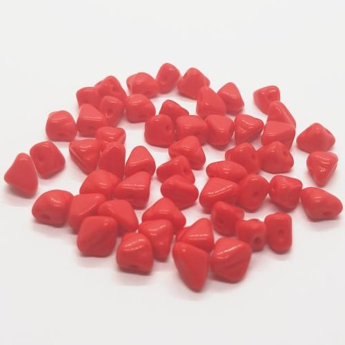Korálky broušené, 6mm, červená, 50ks