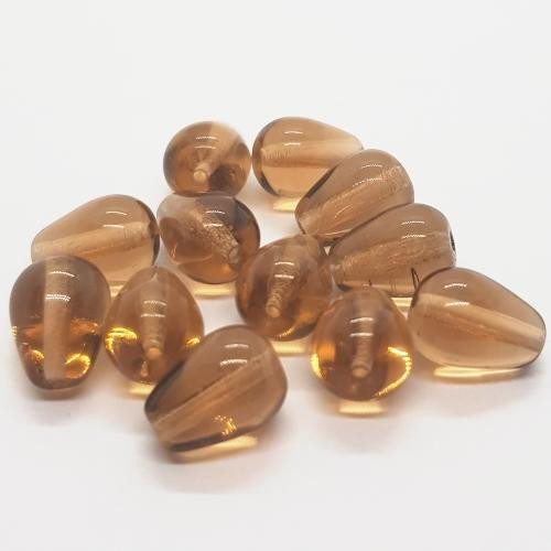 Korálky broušené, 10mm, hnědá, 12ks