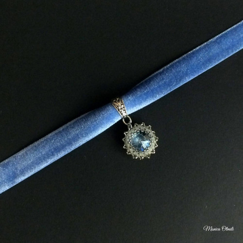 Baby Blue - sametka, Swarovski — foto 1