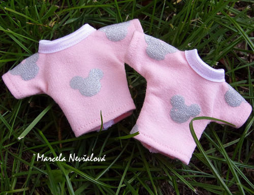 PASTELOVÁ TRIČKA - meruňkové s myškou — foto 1