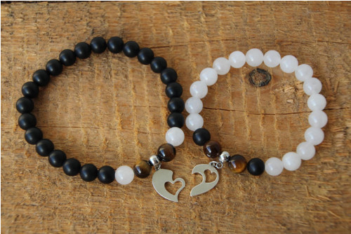 Párový náramek Onyx, tygří oko, jadeit
