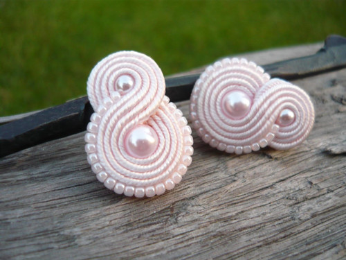 Soutache náušnice Sweet Rose mini — foto 1