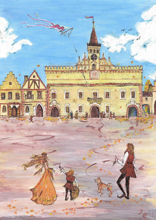 Pohlednice "Bylo nebylo - Pouštění draka"